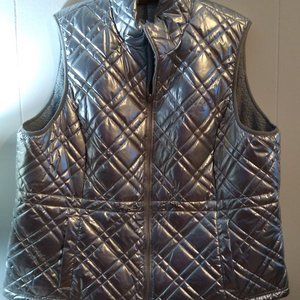 Time And True Silver Quilted Womans Vest